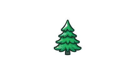 Obraz premium Green Christmas Tree Icon Clipart Vector Art & Illustration for Festive Designs