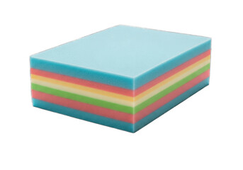 A vibrant stack of colorful pastel paper sheets for notes and reminders.