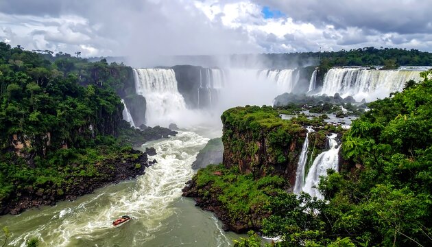 Majestic Iguazu Falls - A Breathtaking Natural Wonder in South America.
