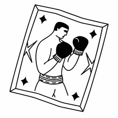 Boxer Line Art Vector Illustration