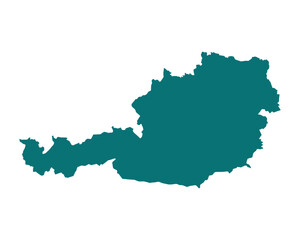 Fototapeta premium Map of Austria, sign silhouette. World Map Globe. Vector Illustration isolated on white background. Europe continent.