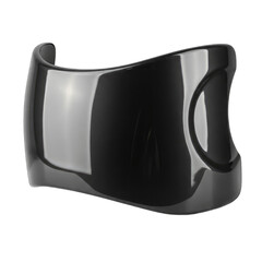 Glossy black modern plastic component abstract shape