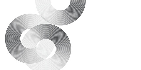 White geometric abstract background overlapping layers on bright space with line effect decoration. Circle style concept abstract simple art