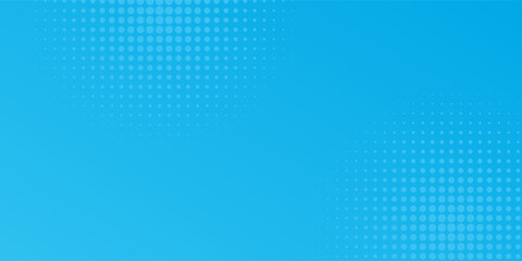 Halftone abstract dots on blue background. Comic pop art style blank layout. Template design for comic book presentation modern