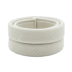 Two white neck warmers stacked on top of each other