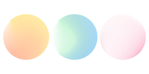 Set abstract color circle gradient noise gradation. Abstract colorful watercolor blur mesh on isolated transparent background modern abstract