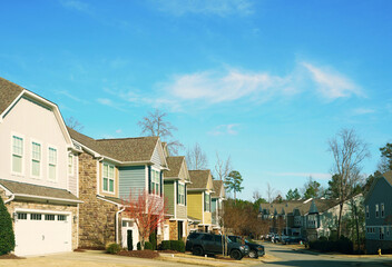 New homes in Holly Springs, a suburb of Raleigh in Wake County North Carolina