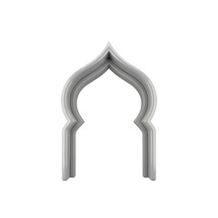 Ornate Silver Archway on a Transparent Background Design