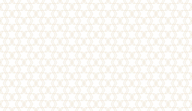 Linear geometric seamless pattern. Abstract Art deco line structure texture. Stars and hexagons luxury lattice banner.