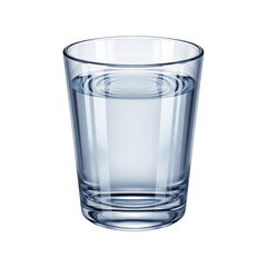 Clear Glass of Water with Ripple Effect on Transparent Background