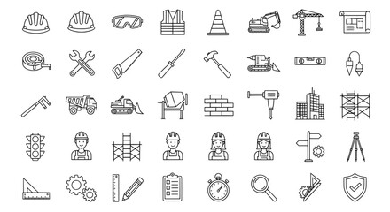 Construction icons set © WaziaHasan