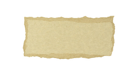 Torn vintage paper texture with a rough edge, featuring a light beige color suitable for backgrounds, invitations, or artistic designs in various creative projects