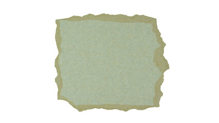 Torn edge paper sheet with a light green surface and beige border, suitable for backgrounds, notes, or creative design projects