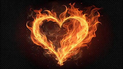 Fiery Love Flame Symbol Romantic Valentine PNG
