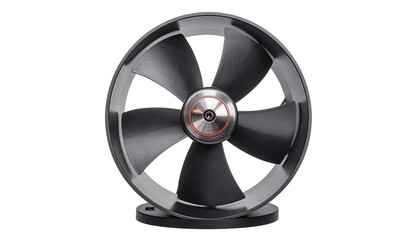 Modern Black Electric Fan with Sleek Design.