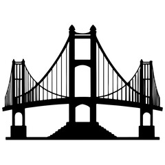 Obraz premium Golden Gate Bridge silhouette. bridge vector
