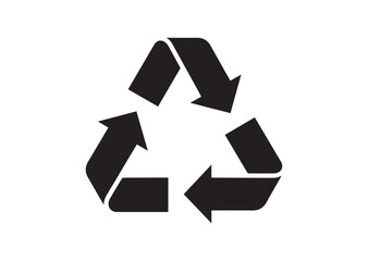 Recycle Symbol Icon, Editable Solid Vector Illustration