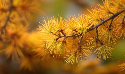A branch of a tree with yellow leaves