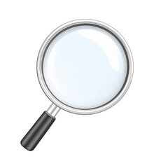 Magnifying Glass: An illustration of a classic magnifying glass, a tool that symbolizes discovery and insight, is isolated and ready for further exploration.