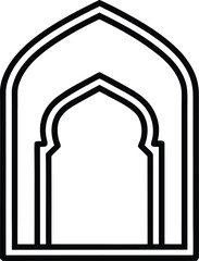 Fototapeta premium Ornate Islamic Arched Doorway Mihrab Icon