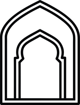 Ornate Islamic Arched Doorway Mihrab Icon
