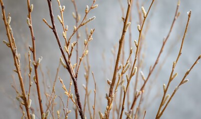 A bunch of branches with buds on them