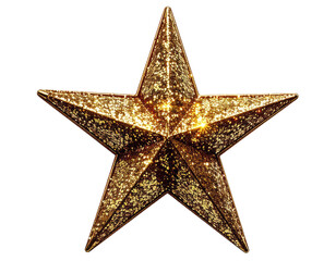 Obraz premium Shimmering gold, five-pointed star on a black background