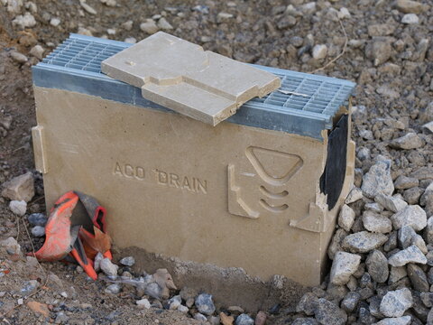 Germany, Paderborn, February 01. 2026, Aco Drain Multiline Seal in polymer concrete inlet box