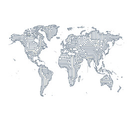 Obraz premium Global Fintech Network and Digital Banking Vector Template