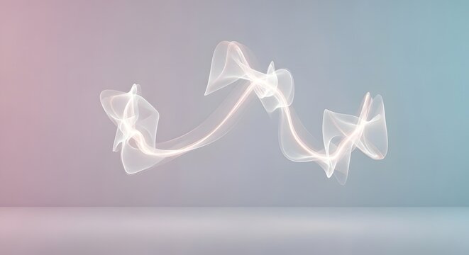 Abstract white smoke waves floating in soft pastel gradient