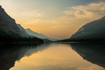Orange Haze Over Elizabeth Lake At Sunset