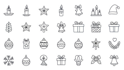 Fototapeta premium Christmas Icons: Set of Hand-Drawn Festive Symbols for Holiday Design