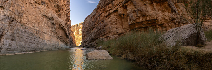 Panorama Of Santa Elena Canyon In Big Bend
