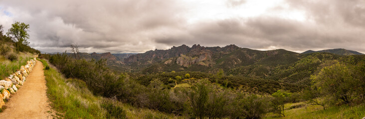 Panorama Of The High Peaks From The West Side Of Pinnacles