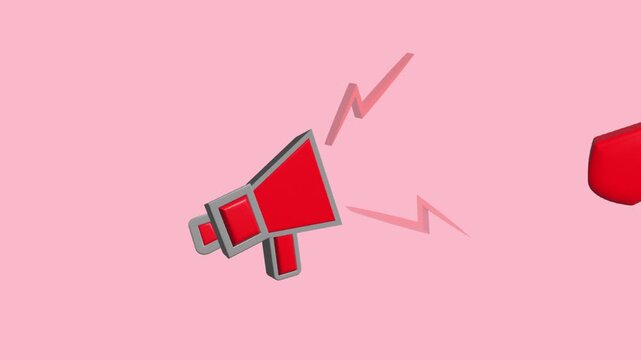 &ldquo;Animated megaphone icon announcing sale promotion with bold red sale text. Marketing and advertising concept for discounts, special offers, and business promotion on dark background.&rdquo;