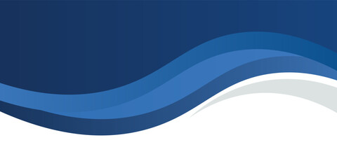 Obraz premium Abstract modern blue wavy header business banner horizontal background