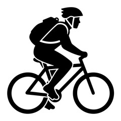 Obraz premium silhouette of a man riding a bike