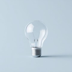 Minimal ampoule light bulb idea concept on clean background