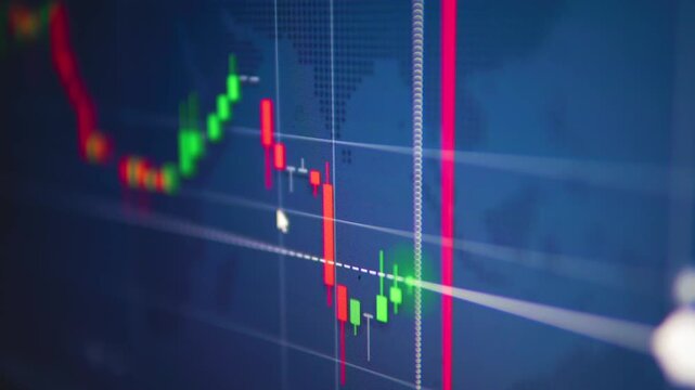 Close-up of Stock Market Chart with Candlestick Patterns