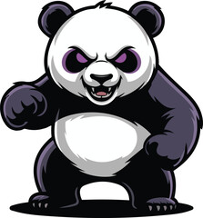Fierce Shadow Panda Mascot Logo