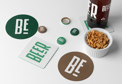 Beer Bottle and Pad Mockups