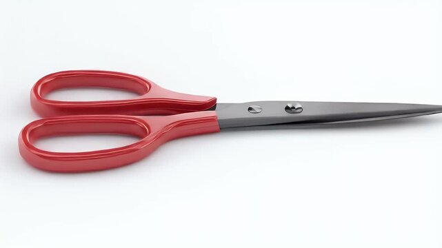 Sharp Red Scissors on White Background for Cutting and Crafting.