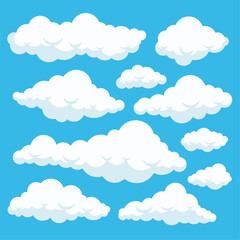 Fototapeta premium Cloudy Sky Background Vector collection