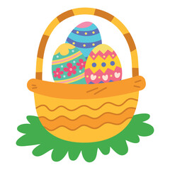 Decorated Easter Eggs in Flat Style Vector for Festive Celebrations