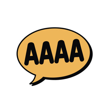 A speech bubble contains the word AAAA, representing a shout or exclamation.
