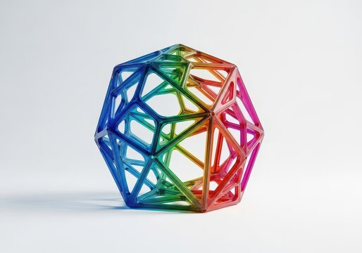 Abstract geometric cage structure resting on a sterile white background, symbolizing restriction, confinement, and inescapable limits or control, challenge, sterile, framework