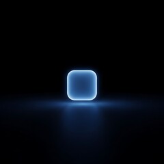Abstract glowing blue rounded square shape on black background