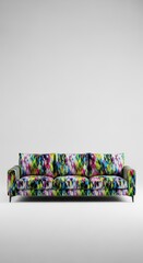 Spacious contemporary three-seater sofa crafted from luxurious textured fabric, ideal furniture for comfortable modern home interiors, lifestyle, textured, inviting