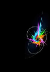 Vivid digital composition showing dynamic movement and creative energy, ideal for representing motion graphics, visual effects, and storytelling technology, display, graphic, animation