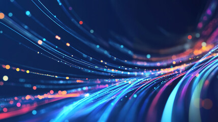 Big data technology Data science analysing artificial intelligence generative AI deep learning machine learning algorithm Neural flow network analytics innovation abstract futuristic. 3d rendering © Wendy